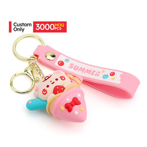 Llavero de Silicona Ecológico con Diseño de Dibujos Animados, Personalizable, <span class=keywords><strong>Mini</strong></span> Colgante Kawaii 3D para Bolsos, MOQ 3000 Piezas - Product Image 1