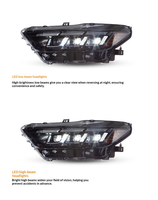 Phare LED modifié DLW avec triple lentille pour Ford Mustang 15-17, ensemble de phares avant de voiture