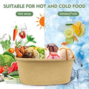 Vente en gros de <span class=keywords><strong>bol</strong></span> en papier carré jetable <span class=keywords><strong>bol</strong></span> à salade en papier kraft chauffant étanche avec logo imprimé personnalisé avec couvercle en PE - Product Image 3