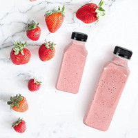 250ml 300ml 350ml 400ml 500ml 1000ml Chine Fabricants Carré Forme Vide Bouteilles De Jus En Plastique avec Bouchon En Gros