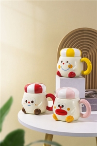 Mug à eau potable mignon de dessin animé pour la maison, cadeau d'anniversaire, 480 ml, tasses à café chaud, tasse en porcelaine, tasse à café réutilisable, mugs mignons - Product Image 2