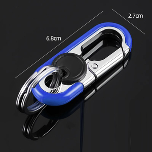 Dubbele ring sleutelhanger zakelijke sleutelhouder herenmode sleutelhanger cadeau metalen sleutelgesp auto styling auto accessoires - Product Image 6