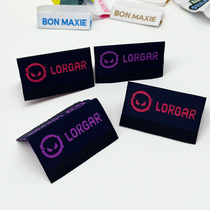 Dệt nhãn hàng may mặc tư nhân Nhãn quần áo nhà sản xuất vải Tag trên cổ cotton Made logo nhãn cho quần áo - Product Image 3
