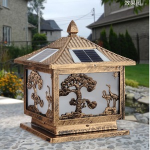 Solar Garden <b>Light</b> Wall Mount LED Outdoor Patio Lamp With Pine <b>Tree</b> Design Water Resistant 3 Year Warranty - Product Image 4
