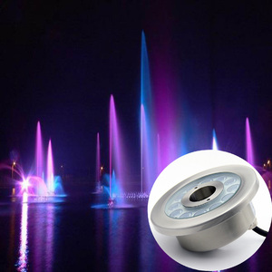 Fontaine à <span class=keywords><strong>jet</strong></span> d'eau sous-marine LED RGB couleur DMX étanche IP68 pour intérieur/extérieur, buse annulaire en acier inoxydable pour aménagement paysager - Product Image 1