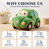 Peluche de voiture super douce fabriquée sur mesure en usine, cadeau éducatif pour enfants, motif brodé, jouet en peluche personnalisé