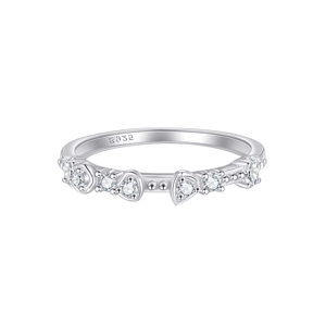 Anillo de Plata 925 al por Mayor, con Circonita Cúbica Personalizada, para Uso Diario y Bodas, Anillo Apilable, Regalo de Joyería - Product Image 1