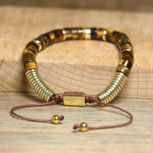 Braccialetto di pietra genuina per gli uomini gioielli di pietre preziose naturali fatto a mano unico braccialetto di perline intrecciato all'ingrosso - Product Image 5