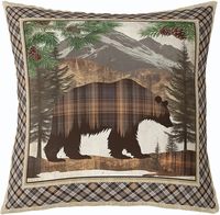 Housse de coussin douce motif cerf de campagne, taie d'oreiller décorative motif poisson, canard sauvage noir et marron pour intérieur et extérieur