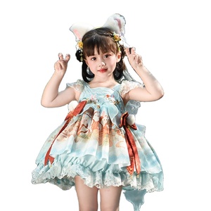 Gonne Tutu Lolita stile dolce da ragazza stile Tang cinese principessa con decorazione in pizzo per cartoni animati estivi - Product Image 1
