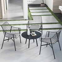 Tables d'extérieur pour salons de thé, balcons, en fer forgé, imperméables et antirouille, ensembles de tables