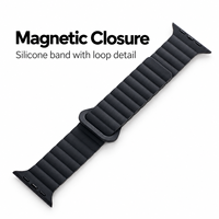 Bracelet de montre en silicone côtelé magnétique avec boucle ovale, couleurs et emballage personnalisés avec logo