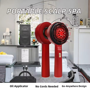 Brosse de massage électrique sans fil pour le cuir chevelu, applicateur d'huile capillaire portable pour les voyages, logo couleur personnalisé de haute qualité, OEM/ODM - Product Image 2