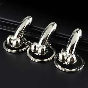 High Quality Zinc Alloy Personalized Creative Male Penis Keychain/Dildo Couple Keychain Metal Women Men Gift