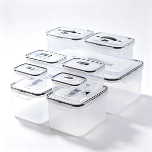 9個入り BPAフリー 気密食品保存容器セット スタッカブル ポータブル 電子レンジ・冷凍庫対応 キッチン収納ボックス - Product Image 2