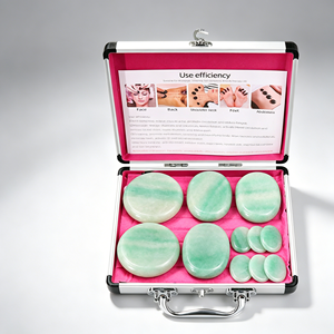 Juego de Piedras de Masaje de Jade Verde para <span class=keywords><strong>Spa</strong></span> en Casa, Alivio de Presión, Masaje Corporal y de Brazos, Redondas, Xiuyan - Product Image 2