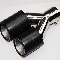 Embout d'échappement double en fibre de carbone personnalisé de style H, haute performance, échappement quadruple en une seule pièce pour accessoires de voiture, finition mate
