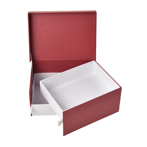 Fashion Design Square Jewelry <b>Box</b> 2 Rotating Drawers with Magnetic Closure Wine <b>Red</b>/White Cosmetic Organizer <b>Gift</b> Boxes - Product Image 6