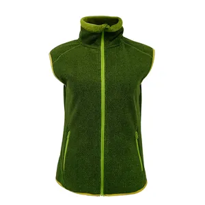 Lady knit wear fleece vest women waistcoat