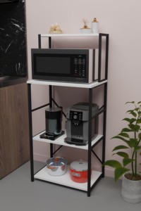 Kitchen Shelf Organizer <b>Microwave</b> Oven Stand Wooden Kitchen <b>Storage</b> Cabinet - Product Image 1