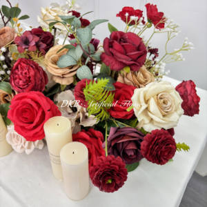 Chemin de table personnalisé DKB Factory, chemin de table de mariage, chemin de table en fleurs artificielles pour la décoration de mariage - Product Image 6