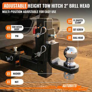 <span class=keywords><strong>Attelage</strong></span> de <span class=keywords><strong>remorque</strong></span> réglable pour récepteur de 2 pouces, chute de 6 pouces, montage sur rail pour <span class=keywords><strong>boule</strong></span> d'<span class=keywords><strong>attelage</strong></span>, capacité de 15 000 lb, boules de 2 et 2-5/16 pouces - Product Image 2