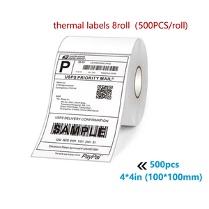 Rollo de Etiquetas Autoadhesivas de <span class=keywords><strong>Transferencia</strong></span> Térmica de 4 x 6 Pulgadas (100 mm x 150 mm), <span class=keywords><strong>Papel</strong></span> Térmico para Impresoras de Códigos de Barras, Material de Resina para Etiquetas de Envío - Product Image 5