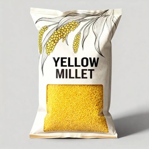 Sachet refermable anti-humidité pour céréales de millet jaune biologique de qualité alimentaire avec logo personnalisé imprimé, pour bébés - Product Image 1