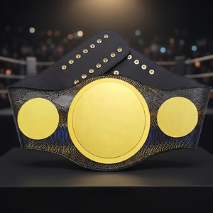 เข็มขัดแชมป์ MMA แบบกำหนดเอง เข็มขัดรางวัลกีฬาต่อสู้รุ่นเฮฟวี่เวท ชุบทอง สลักโลโก้ เข็มขัดแชมป์ - Product Image 2
