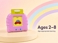 Lecteur de cartes flash parlantes portable en kazakh et en anglais pour enfants, cartes cognitives, jouets éducatifs pour enfants