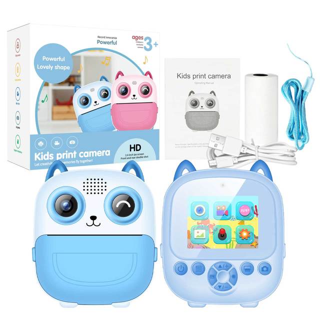 Kids 200DPI Thermal Print Camera  for Clear Photo Video Recording and Instant One Second Printing
