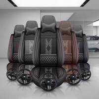 Housses de siège de voiture universelles haut de gamme en velours et cuir Nappa respirant, style professionnel, ensemble complet toutes saisons