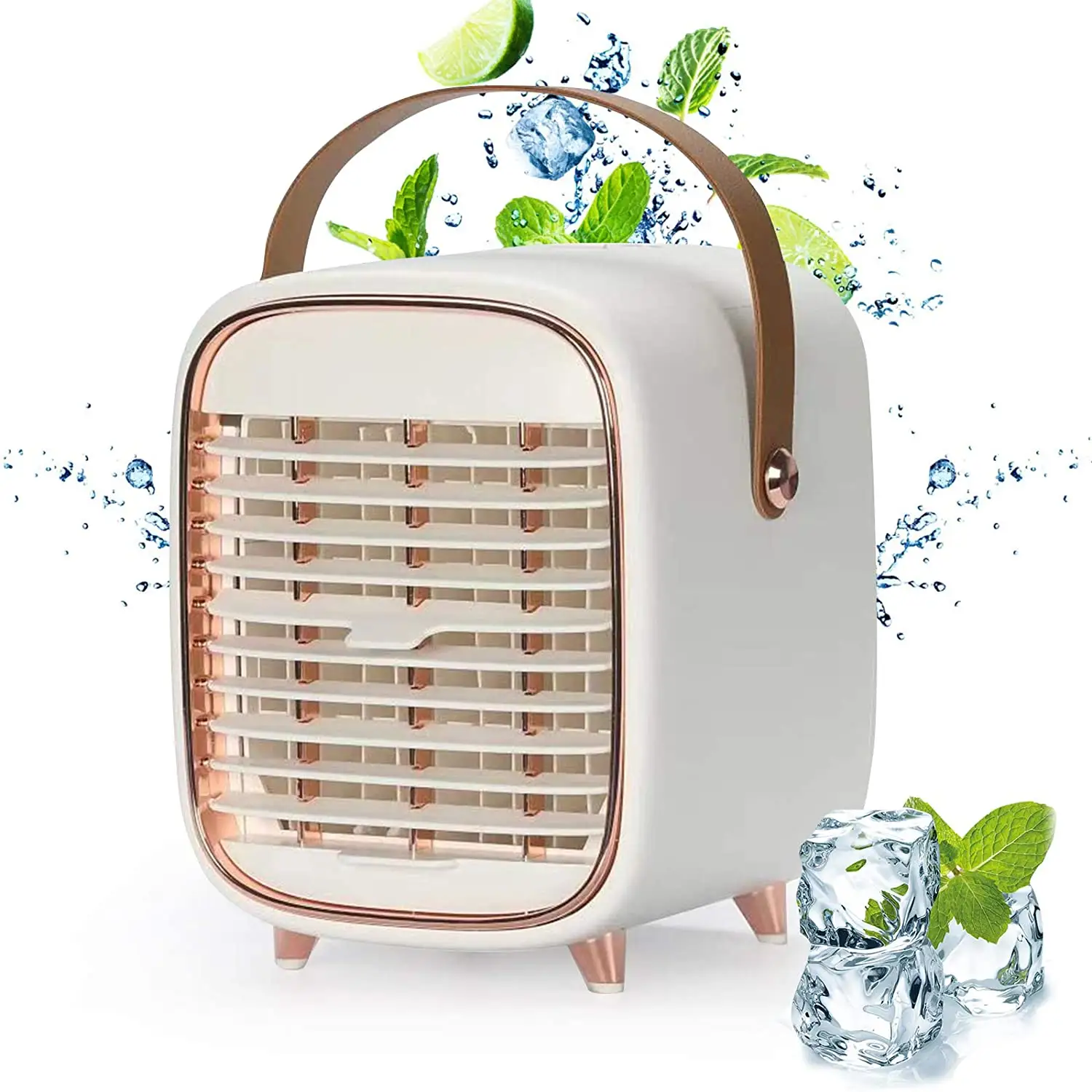 Portable Air Conditioner Fan Small Desk Handle 3 Speeds Outdoor Room Office Rechargeable Cooling Fan Air Cooler