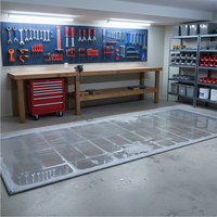 Tapis de lavage de voiture durable et imperméable en bâche tissée enduite, anti-fuite et résistant à l'usure, portable pour le nettoyage de garage et l'utilisation en tente