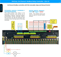 Módulo de Relé Desmontable KC868-E24V3 16A ESP32 PoE para Riel DIN, Placa de Módulo RS485 Modbus para Esphome Tasmota con Extensión por Bus IIC