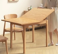 Table à manger rectangulaire moderne en bois massif, télescopique et réglable, en acier inoxydable, 4 places, pliable, pour salle à manger