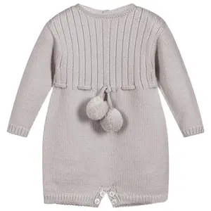 New Born Newborn unisex Girl Toddler 100% Cotton Long sleeve Rib Jersey Clothes Knitted Baby Sweater Romper for Baby