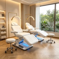Table de massage électrique 3 ou 4 moteurs, moderne et luxueuse, pour soins esthétiques et médicaux, avec pédale, idéale pour cliniques et hôpitaux