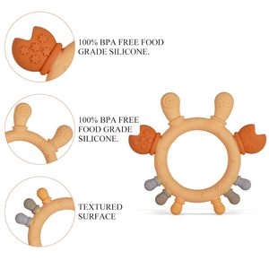 Mordedor de Silicona de Grado Alimenticio Libre de BPA, Suave, Unisex, para Bebés, con Forma de Elefante, Juguete para Masticar - Product Image 3