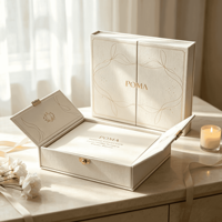 Boîte en papier pliante personnalisable avec logo, conteneur haut de gamme avec fermoir métallique pour invitations de mariage sur mesure en gros
