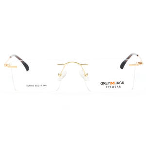 Gafas Ópticas Sin Montura Grises Jack SF9006, Montura Cuadrada Unisex de Metal, Gafas para Miopía de Ancho Medio - Product Image 4