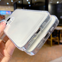 Pour iPhone 11 12 14 15 16 17 Pro Max Luxe Espace Cas Anti Jaune Cristal Doux Transparent Couverture de Téléphone pour iPhone Clair