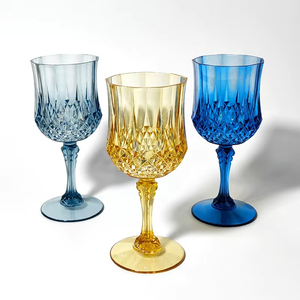 BST 220 ml Flûtes à Champagne de Luxe Européen Diamant Coloré en Plastique Gaufré, Gobelets à <span class=keywords><strong>Vin</strong></span>/Jus pour Mariage, Verres à <span class=keywords><strong>Vin</strong></span> Rouge Personnalisés - Product Image 1