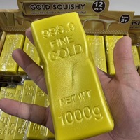 En gros, jouet Squishy en mousse PU doré, simulation de bloc d'or, en forme de beurre, à remontée lente, liste promotionnelle