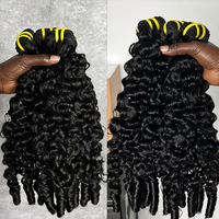 Capelli Umani Ricci Brasiliani a Spirale 100% Vergini, Voluminosi per Extension Ricci, Nero Naturale, Doppia Trama a Macchina, 100g-110g, Permanenti
