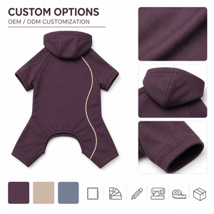 เสื้อฮู้ดสุนัขสีม่วงถักนิตติ้ง สีพื้น ใส่สบาย เหมาะสำหรับสุนัขทุกฤดู ดีไซน์เรียบง่าย - Product Image 2