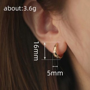 Orecchini a cerchio a quattro punte a forma di stella da donna, classici per l'uso quotidiano, accessori per le orecchie - Product Image 6