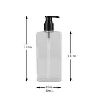 Vente chaude 300ml 500ml Blanc Clair Plat En Plastique Cosmétique Bouteille Carré PET Bouteille avec Pompe À Mousse pour Lotion Shampooing Emballage