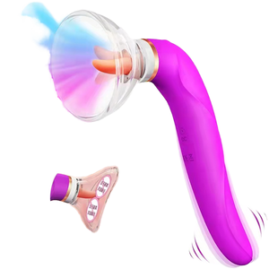 Vibrateur stimulateur du point G et du clitoris pour adultes avec fonction de succion des mamelons, rechargeable par USB, étanche, multi-vibrations - Product Image 4