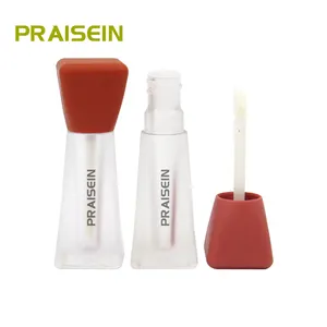 三角塑料磨砂唇光管3毫升空透明唇彩容器化妆品包装定制标志